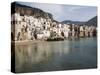 Fishermens Houses Overlooking the Harbour, Cefalu, Sicily, Italy, Europe-Martin Child-Stretched Canvas