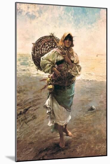 Fisherwoman, 1885-Rafael Senet-Mounted Giclee Print