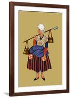 Fisherwoman from the Coast of Artois Carries Shovel for Digging Clams-Elizabeth Whitney Moffat-Framed Art Print