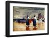 Fisherwomen at Tynemouth Beach-Winslow Homer-Framed Giclee Print