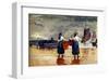 Fisherwomen at Tynemouth Beach-Winslow Homer-Framed Giclee Print