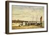 Fisherwomen Disembarking from Plougastel, 1870-Eugène Boudin-Framed Giclee Print