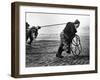 Fisherwomen from Newbiggin, Northhumberland, England Hauling up the Boats 1930s-null-Framed Premium Photographic Print