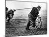 Fisherwomen from Newbiggin, Northhumberland, England Hauling up the Boats 1930s-null-Mounted Premium Photographic Print