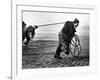 Fisherwomen from Newbiggin, Northhumberland, England Hauling up the Boats 1930s-null-Framed Photographic Print