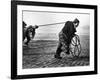 Fisherwomen from Newbiggin, Northhumberland, England Hauling up the Boats 1930s-null-Framed Photographic Print