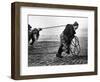 Fisherwomen from Newbiggin, Northhumberland, England Hauling up the Boats 1930s-null-Framed Photographic Print