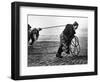 Fisherwomen from Newbiggin, Northhumberland, England Hauling up the Boats 1930s-null-Framed Photographic Print