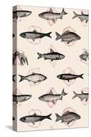 Fishes in Geometrics-Florent Bodart-Stretched Canvas