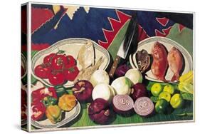 Fishes with Knife, Lemons and Vegetables, 2005-Pedro Diego Alvarado-Stretched Canvas