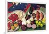 Fishes with Knife, Lemons and Vegetables, 2005-Pedro Diego Alvarado-Framed Giclee Print