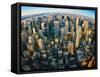 Fisheye Aerial Panoramic View over New York-msv-Framed Stretched Canvas