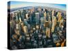 Fisheye Aerial Panoramic View over New York-msv-Stretched Canvas