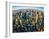 Fisheye Aerial Panoramic View over New York-msv-Framed Photographic Print