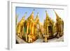 Fisheye Image of Shrines at Shwedagon Paya (Pagoda), Yangon (Rangoon), Myanmar (Burma), Asia-Lee Frost-Framed Photographic Print