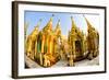 Fisheye Image of Shrines at Shwedagon Paya (Pagoda), Yangon (Rangoon), Myanmar (Burma), Asia-Lee Frost-Framed Photographic Print
