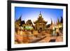 Fisheye Shot at Night of Temples at Shwedagon Paya (Pagoda)-Lee Frost-Framed Photographic Print