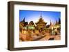 Fisheye Shot at Night of Temples at Shwedagon Paya (Pagoda)-Lee Frost-Framed Photographic Print