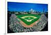 Fisheye view of crowd and diamond during a professional baseball game, Wrigley Field, Illinois-null-Framed Photographic Print