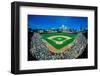 Fisheye view of crowd and diamond during a professional baseball game, Wrigley Field, Illinois-null-Framed Photographic Print