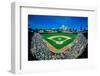 Fisheye view of crowd and diamond during a professional baseball game, Wrigley Field, Illinois-null-Framed Photographic Print