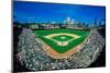 Fisheye view of crowd and diamond during a professional baseball game, Wrigley Field, Illinois-null-Mounted Photographic Print