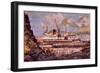 Fishguard Harbour Scene-John S. Smith-Framed Giclee Print