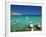 Fishiing Boats and Man Snorkelling at Anopi Beach, Karpathos, Dodecanese, Greek Islands, Greece-Sakis Papadopoulos-Framed Photographic Print