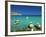 Fishiing Boats and Man Snorkelling at Anopi Beach, Karpathos, Dodecanese, Greek Islands, Greece-Sakis Papadopoulos-Framed Photographic Print
