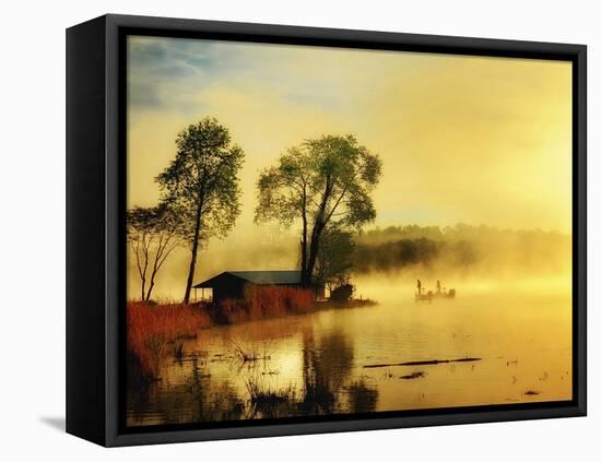 Fishin' Boat-Danny Head-Framed Stretched Canvas