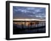 Fishing and Crabbing Boats at Low Tide after Sunset, in Dock at the End of the Road in Grayland-Aaron McCoy-Framed Photographic Print