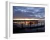 Fishing and Crabbing Boats at Low Tide after Sunset, in Dock at the End of the Road in Grayland-Aaron McCoy-Framed Photographic Print