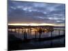 Fishing and Crabbing Boats at Low Tide after Sunset, in Dock at the End of the Road in Grayland-Aaron McCoy-Mounted Photographic Print