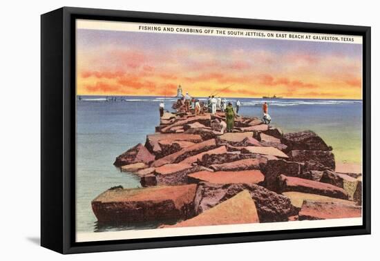 Fishing and Crabbing, Galveston, Texas-null-Framed Stretched Canvas