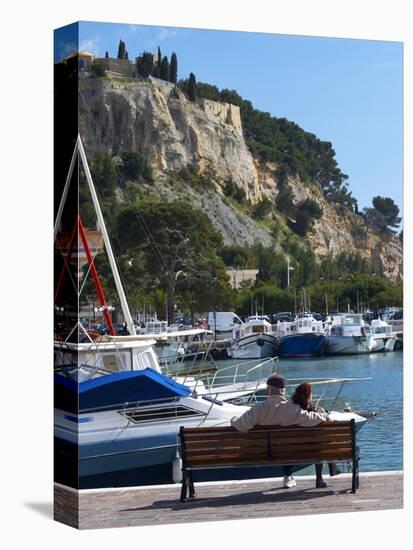 Fishing and Leisure Boats Moored at the Key Side, Harbour in Cassis Cote d'Azur, Var, France-Per Karlsson-Stretched Canvas