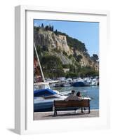 Fishing and Leisure Boats Moored at the Key Side, Harbour in Cassis Cote d'Azur, Var, France-Per Karlsson-Framed Photographic Print