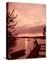 Fishing and Rowing at Sunset on a Pond in the United States-Alfred Eisenstaedt-Stretched Canvas