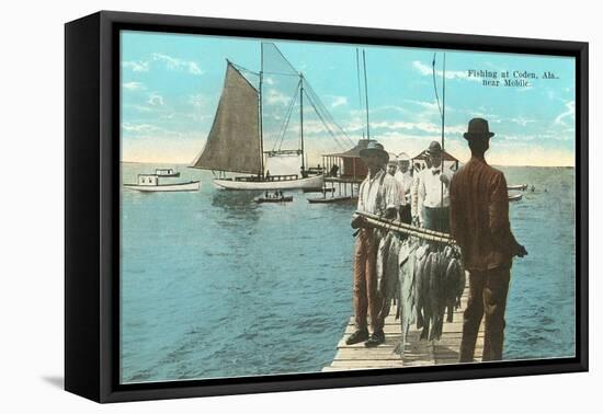 Fishing at Coden, Mobile, Alabama-null-Framed Stretched Canvas