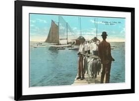 Fishing at Coden, Mobile, Alabama-null-Framed Premium Giclee Print