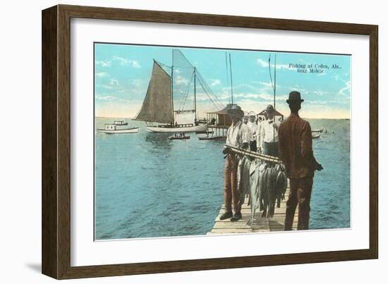 Fishing at Coden, Mobile, Alabama-null-Framed Art Print