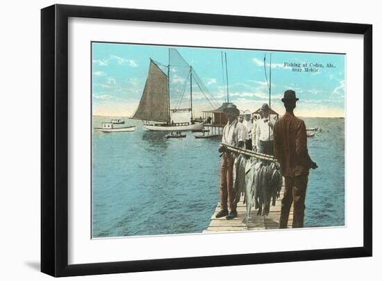 Fishing at Coden, Mobile, Alabama-null-Framed Art Print