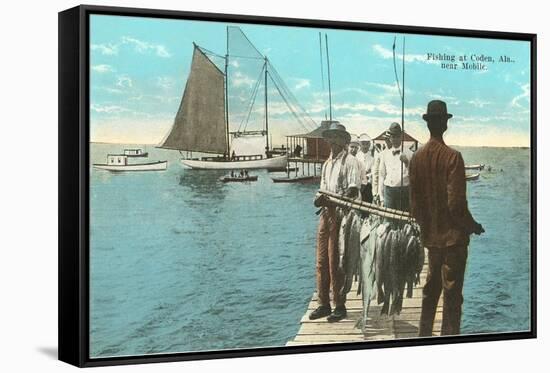 Fishing at Coden, Mobile, Alabama-null-Framed Stretched Canvas