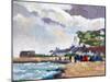 Fishing at Kingsdown White Cliffs, 2010-Clive Metcalfe-Mounted Giclee Print