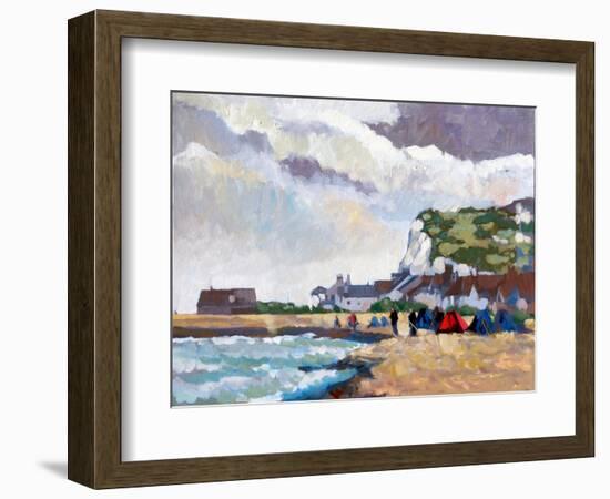 Fishing at Kingsdown White Cliffs, 2010-Clive Metcalfe-Framed Giclee Print