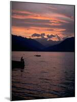 Fishing at Sunset, Lake Maggiore, Italy-Peter Thompson-Mounted Photographic Print