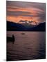 Fishing at Sunset, Lake Maggiore, Italy-Peter Thompson-Mounted Photographic Print