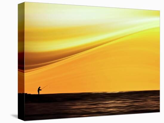Fishing at Sunset-Josh Adamski-Stretched Canvas