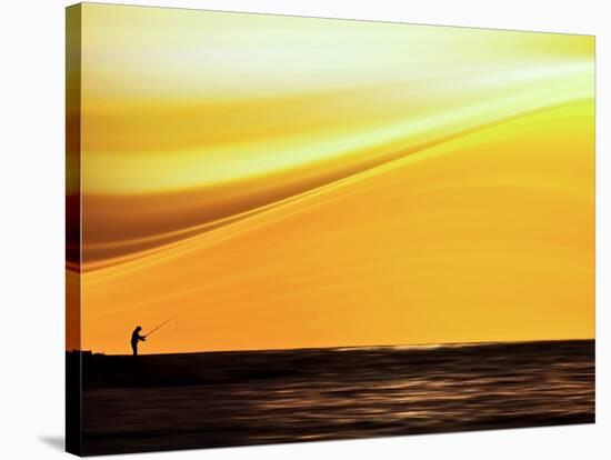 Fishing at Sunset-Josh Adamski-Stretched Canvas