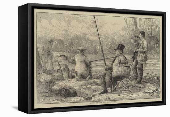 Fishing at The Bay, West Drayton-Frank Feller-Framed Stretched Canvas