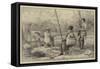 Fishing at The Bay, West Drayton-Frank Feller-Framed Stretched Canvas